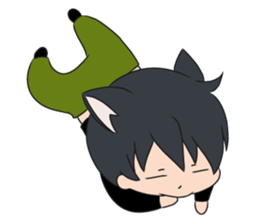 cat ears boy sticker #7321116