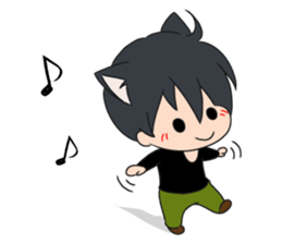 cat ears boy sticker #7321119
