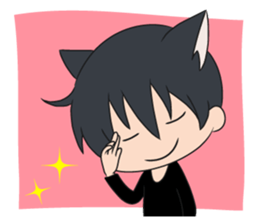 cat ears boy sticker #7321120