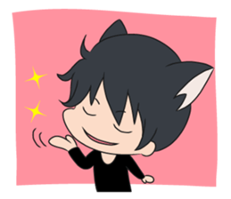cat ears boy sticker #7321121