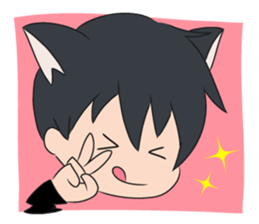 cat ears boy sticker #7321123