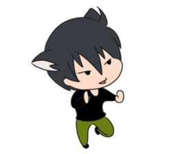 cat ears boy sticker #7321125