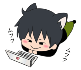 cat ears boy sticker #7321134
