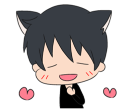 cat ears boy sticker #7321137