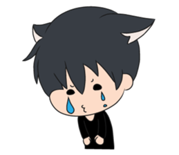 cat ears boy sticker #7321139