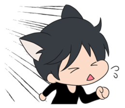 cat ears boy sticker #7321141
