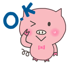 pink pig be cute sticker #7328624