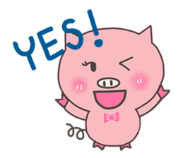 pink pig be cute sticker #7328642