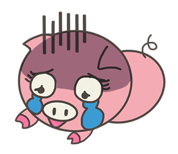 pink pig be cute sticker #7328644