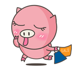 pink pig be cute sticker #7328647