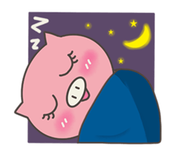 pink pig be cute sticker #7328652
