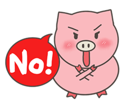 pink pig be cute sticker #7328659