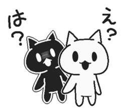 White cat and Haraguro cat sticker #7329113