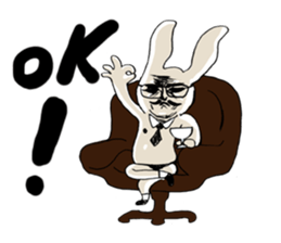 Funny cute rabbit sticker #7331238