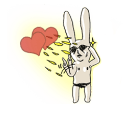 Funny cute rabbit sticker #7331245