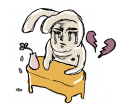 Funny cute rabbit sticker #7331248