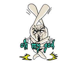 Funny cute rabbit sticker #7331250