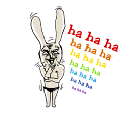 Funny cute rabbit sticker #7331255
