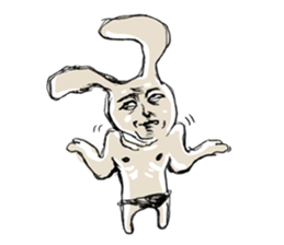 Funny cute rabbit sticker #7331261