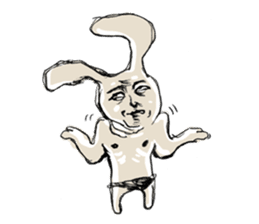 Funny cute rabbit sticker #7331261