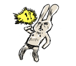 Funny cute rabbit sticker #7331264