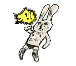 Funny cute rabbit sticker #7331264