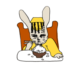 Funny cute rabbit sticker #7331266