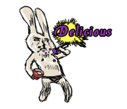 Funny cute rabbit sticker #7331267