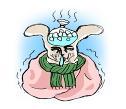 Funny cute rabbit sticker #7331269