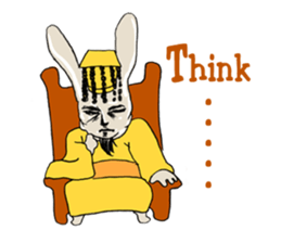 Funny cute rabbit sticker #7331272