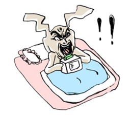 Funny cute rabbit sticker #7331274