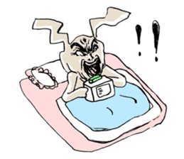 Funny cute rabbit sticker #7331274