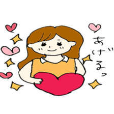 very cute girl  japanese sticker #7332205