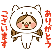 สติ๊กเกอร์ไลน์ Kawashufu: Animated[costume cat]