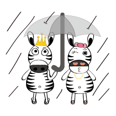 Zebra family's daily life