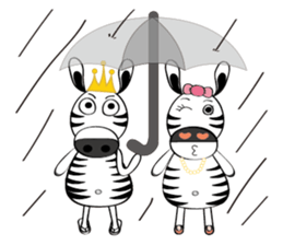 Zebra family's daily life sticker #7336183
