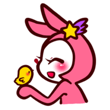Pink rabbit! Mis.LaPla sticker #7336687