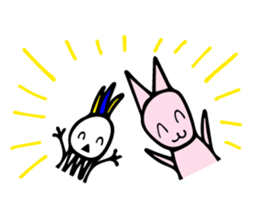 My rabbit and parrot sticker #7338691