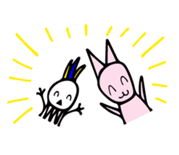 My rabbit and parrot sticker #7338691