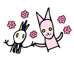 My rabbit and parrot sticker #7338713