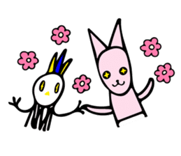 My rabbit and parrot sticker #7338713