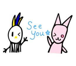 My rabbit and parrot sticker #7338723