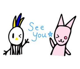My rabbit and parrot sticker #7338723