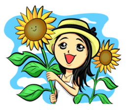 Sunflower Girl An-chan sticker #7338763