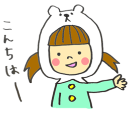 A white Riding bear Hood. sticker #7339365