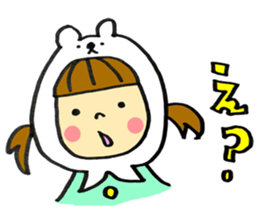 A white Riding bear Hood. sticker #7339367