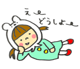 A white Riding bear Hood. sticker #7339370