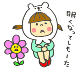 A white Riding bear Hood. sticker #7339371