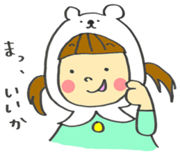 A white Riding bear Hood. sticker #7339374