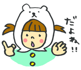 A white Riding bear Hood. sticker #7339384
